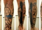 sleeve, legs and big tattoos